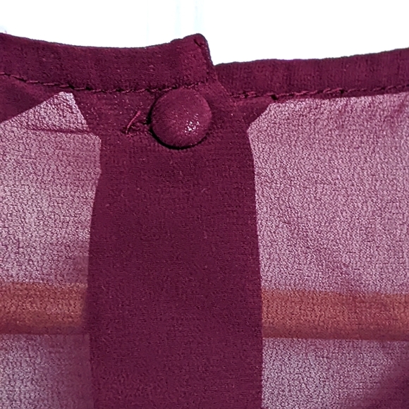 AE Beautiful Burgundy Rosette Embroidered, Sleeveless Occasion Blouse. M. HP! - Picture 5 of 11